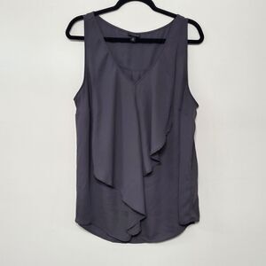 Torrid Women’s Plus 2 Gray Georgette Asymmetrical Ruffle Tank Top